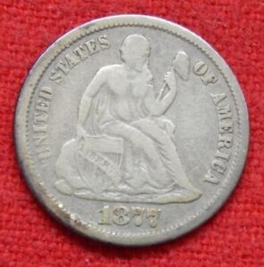 1877-CC Seated Liberty Silver Dime 10c ~ Free USA Shipping