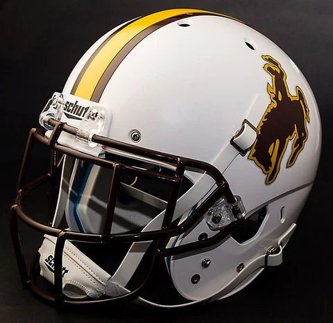 *CUSTOM* WYOMING COWBOYS Schutt XP Replica Football Helmet w/ EGOP Facemask Cover