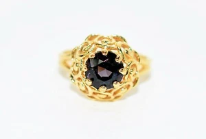 Natural Spinel Ring 10K Solid Gold 1.78ct Vintage Ring Purple Ring Solitaire - Picture 1 of 12