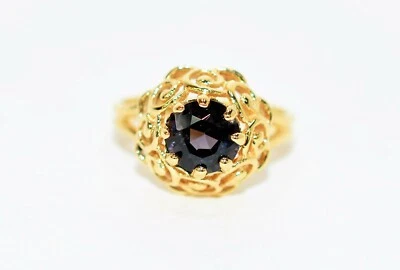Natural Spinel Ring 10K Solid Gold 1.78ct Vintage Ring Purple Ring Solitaire - Image 1 of 4