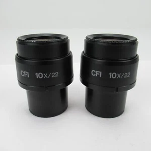 NIKON CFI 10X/22 MICROSCOPE EYEPIECE PAIR FOR ECLIPSE E & I SERIES - Picture 1 of 4