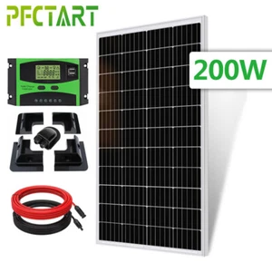 PFCTART 200W Solar Panel Kit with Mounting Brackets Off-grid for RV Caravan Boat - Picture 1 of 14