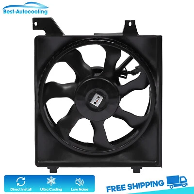 Conjunto de ventilador de refrigeração de radiador 601080 para 2006 2007-2011 Hyundai Accent 1.6L l4 - Imagem 1 de 4