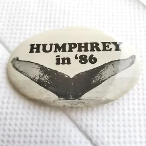 Spilla con bottoni Humphrey in 86 vintage 1986 anni '80 Centro per la ricerca sulle balene WA - Foto 1 di 5