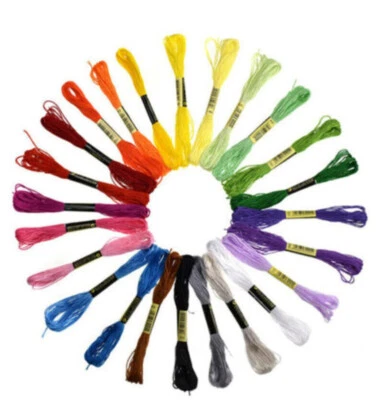 24/50/100 Skeins Coloured Embroidery Thread Cotton Cross Stitch Craft Sewing KIT - Image 1 of 4