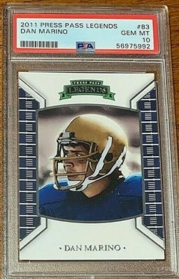 2011 Press Pass Legends Football #83 Dan Marino PSA 10 Pop 6 Foto 1 de 2