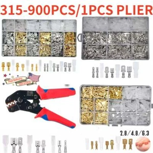 1-900PCS Assortment Male Female Spade Crimp Terminals Electrical Wire Connectors - Picture 1 of 19