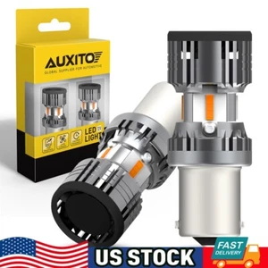 AUXITO 2x 1156 7506 LED Turn Signal Light Bulb Amber with Build-in Load Resistor - Picture 1 of 12