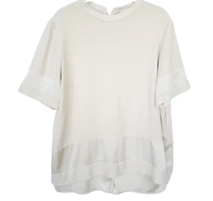 M. Martin Top Womens Size Small Cream Ivory Oversized Short Sleeve Blouse USA - Picture 1 of 12