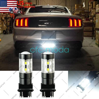 3157 Xenon White LED Bulbs Daytime Running Lights DRL for Ford Mustang 2015-2019 - Image 1 of 4
