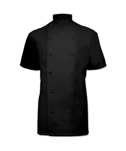 CHAQUETA EJECUTIVA NEGRA CHEFS, ABRIGO BANQUETE, BOTONES POPPER NEGROS, DELANTALES INS12h - Imagen 1 de 3