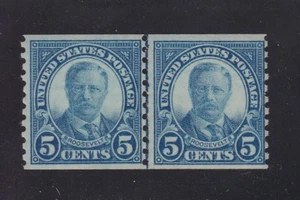 US 602 5c Roosevelt Mint Line Pair Fine OG NH SCV $22.50 - Picture 1 of 2