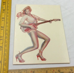 John Puchalski Electric Guitar Lady pin-up greeting card 1980 - Picture 1 of 3