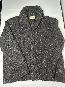 Cárdigan chal tejido Ralph Lauren para hombre años 30 chal jaspeado gris lana seda XL - Imagen 1 de 13
