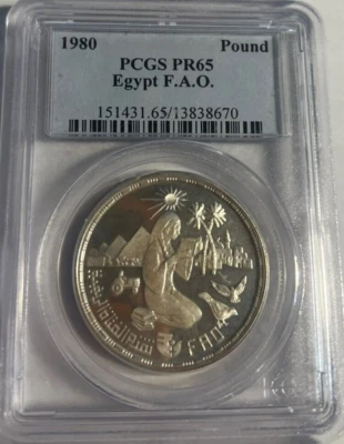 1980 Egypt F.A.O. Pound PCGS PR 65-Gorgeous-3000 Minted Proof Coin - Image 1 of 4