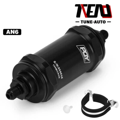 AN6 AN-6 Replace Cleanable SS Element Aluminum Fuel Filter 100 Micron In-Line - image 1 of 4