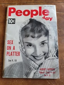 People Today Audrey Hepburn, 16. Januar 1952 Digest-Magazin "Sex auf einer Platte" - Bild 1 von 9