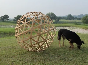 Mini Bamboo Geodesic Sphere Kit (3 Frequency, Ø80cm): Ideal Gift for Science & E - Picture 1 of 5