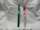 Lot of 2 Bamboo Wooden Flutes Hand Painted 7.5" 8.5"