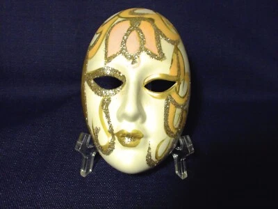 Máscara artística vintage de porcelana cerámica bufón colgante de pared 5 3/8 pulgadas de altura Foto 1 de 3