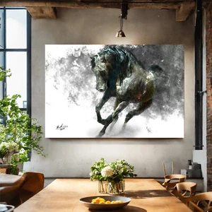 Leinwand Bild Pferd Abstrakt Wandbilder XXL Wohnzimmer Modern Deko Kunst 1072A - Bild 1 von 8