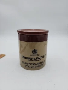 Pichet vintage en grès à fromage bleu anglais DENBY Fortnum & Mason avec couvercle 4,5" - Photo 1/5