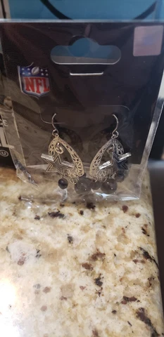 DALLAS COWBOYS TEAR DROP LOGO NFL FOOTBALL EARRINGS DANGLE  NEW Cover