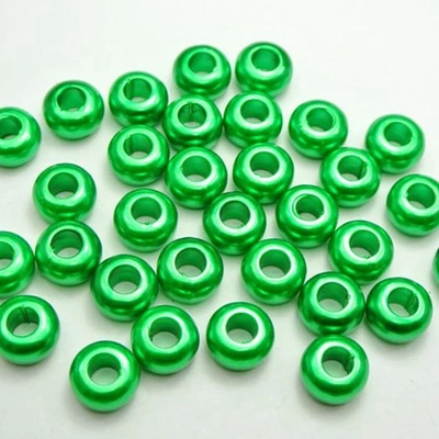 100 peças contas espaçadoras de acrílico falso pérola 12 mm Rondelle com furo grande 5 mm artesanato - Imagem 1 de 4