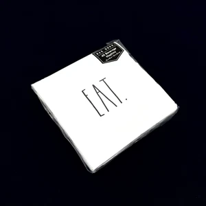 Rae Dunn 40 Ct White Paper Large Letter Farmhouse EAT Beverage Drink Napkins 10" - Picture 1 of 2