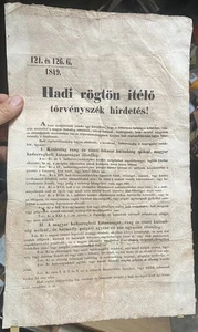 RARE January 1849 HUNGARIAN REVOLUTION Military Document: Tribunals at Dubrecen - Picture 1 of 16