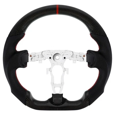 Real Carbon Fiber Sport Steering Wheel For Nissan 370Z Z34 2008-2019 D-Shaped - Image 1 of 4