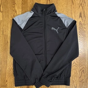 Puma Lifestyle Trainingsjacke schwarz grau Jumbo Big Logo Größe M - Bild 1 von 5