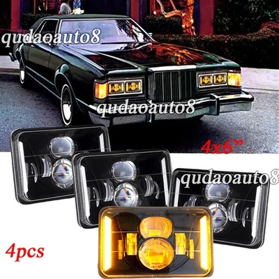 Faros LED Fit Mercury Cougar 1977-1986 4 piezas 4x6" DRL lámpara de haz sellado alto/bajo Foto 1 de 4