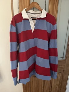 Joseph Turner Herren dick gestreiftes Rugby Shirt XL blau & rot Yorkshire Designer - Bild 1 von 6