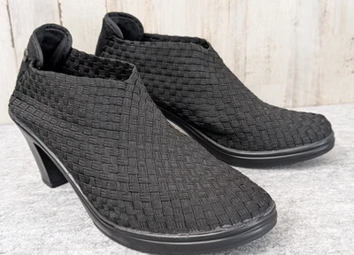 Bernie Mev Chesca High Heel Womens 41 / US 10-10.5 Black Woven Textile Slip On - Image 1 of 4