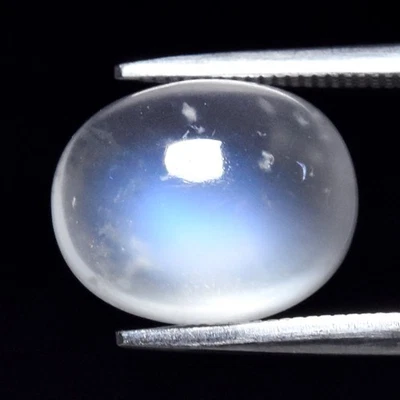 💎 5.09ct Oval Cabochon Natural Rainbow White With Luster Moonstone - Gemstone - Image 1 of 4