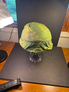Post-Vietnam Era M1 Helmet with Mitchell Cover - Hawaii ROTC "THE MENEHUNE" - Picture 1 of 9