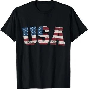 USA flag stars and stripes for patriotic independence day T-Shirt Hoodie - Picture 1 of 10