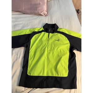 FootJoy DryJoys Golf Windshirt L limette schwarz wasserdicht Half Zip Kurzarm - Bild 1 von 7