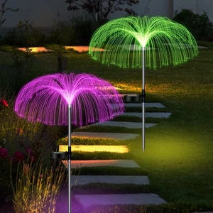 2PCS Solar Power Garden Lights LED 7Color Changing Stake Jellyfish Light Outdoor - Picture 1 of 19