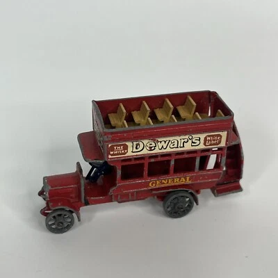 VINTAGE MATCHBOX YESTERYEAR Y2 1911 B TYPE LONDON BUS DEWARS WHISKY DIECAST - Image 1 of 4