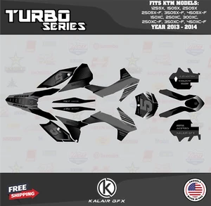 Graphics Kit for  KTM 150XC, 250XC, 300XC (2013-2014)  Turbo - SMOKE - Picture 1 of 6