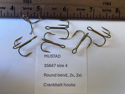 Mustad treble hooks 35647-4 1000 pack - Image 1 of 3