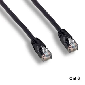 Cable Ethernet KNTK Negro 3' Cat6 UTP 24AWG 550MHz RJ45 Panel de conexión Redes - Imagen 1 de 1