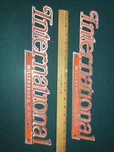 Single vintage company logo/nameplate Sign INTERNATIONAL of MILLERSBURG Indiana - Picture 1 of 6