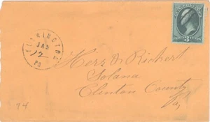 US Postage Envelope with 3 cent Scott #147 + 1874 correspondence letter - Picture 1 of 3
