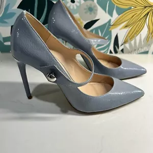 Zara Women Pointed Toe Pump Heels Blue Size 7.5 (38) Blue Stiletto - Picture 1 of 13