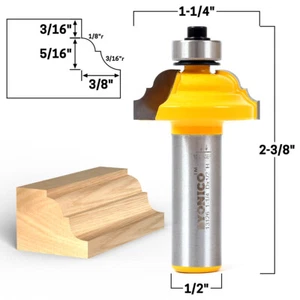 3/8 Zoll klassischer römischer Ogee Edge Forming Router Bit - 1/2 Zoll Schaft - Yonico 13126 - Bild 1 von 1