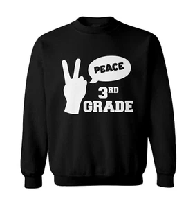 Peace Third Grade - Peace Sign Graduation Celebrate Toddler Crewneck Sweater - Picture 1 of 8