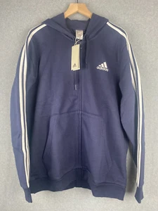 Adidas XL Men's Track Top Navy Full Zip Hoodie NWT $49.99 - Picture 1 of 12